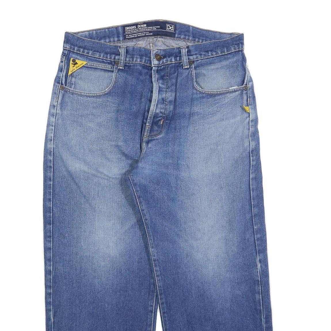 DOORS DENIM Mens Jeans Blue Relaxed Straight Denim Medium W34 L27 Casual Zip