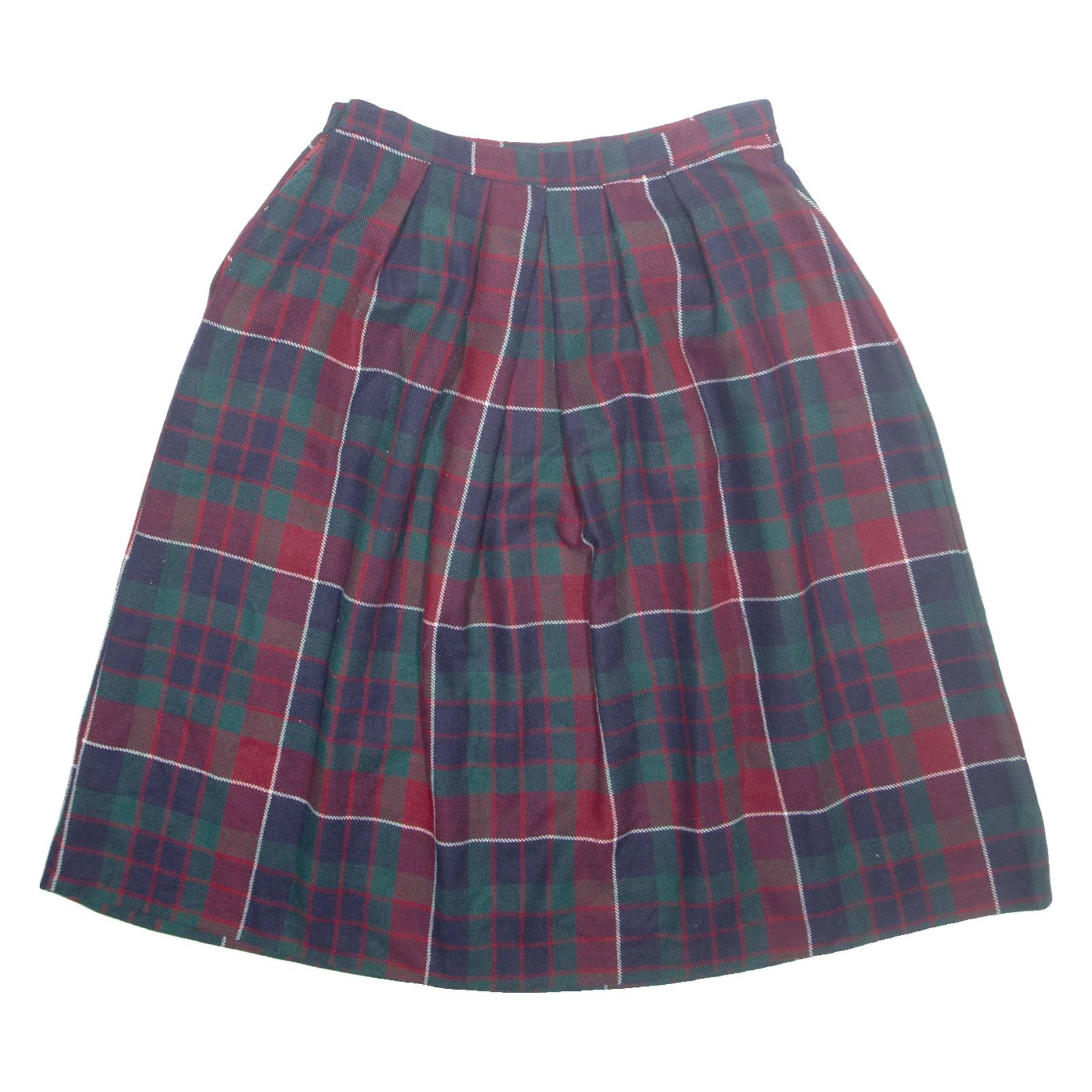 RUSS Womens A-Line Skirt Red Midi Check M