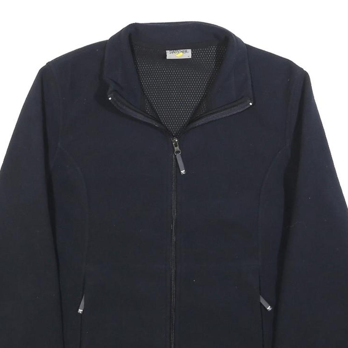 SWITCHER Womens Navy Blue Jacket M Polyester Zip Plain Casual Lightweight