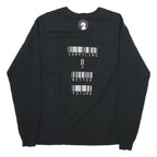 CHAMPION Mens Black Graphic T-Shirt M Long Sleeve Crew Neck Cotton Barcodes