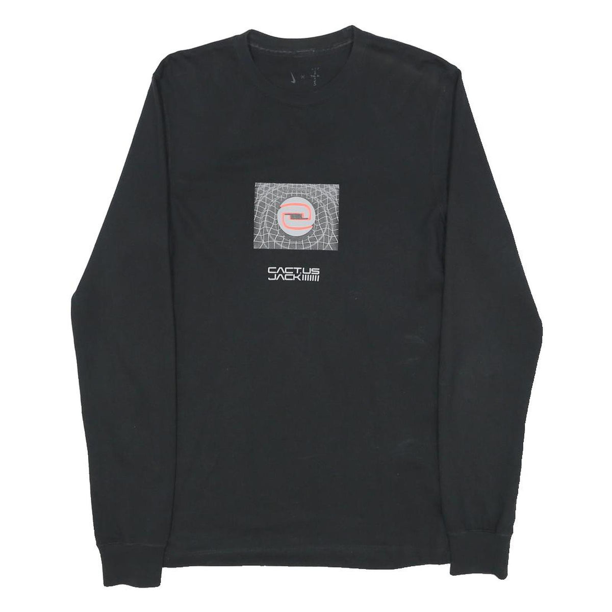 NIKE X CACT.US CORP Travis Scott Cactus Jack Mens Black Graphic Long Sleeve XS
