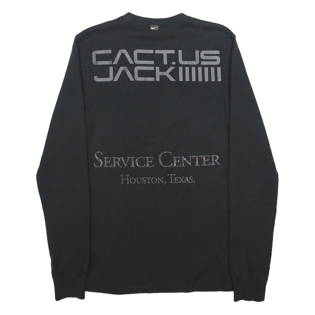 NIKE X CACT.US CORP Travis Scott Cactus Jack Mens Black Graphic Long Sleeve XS
