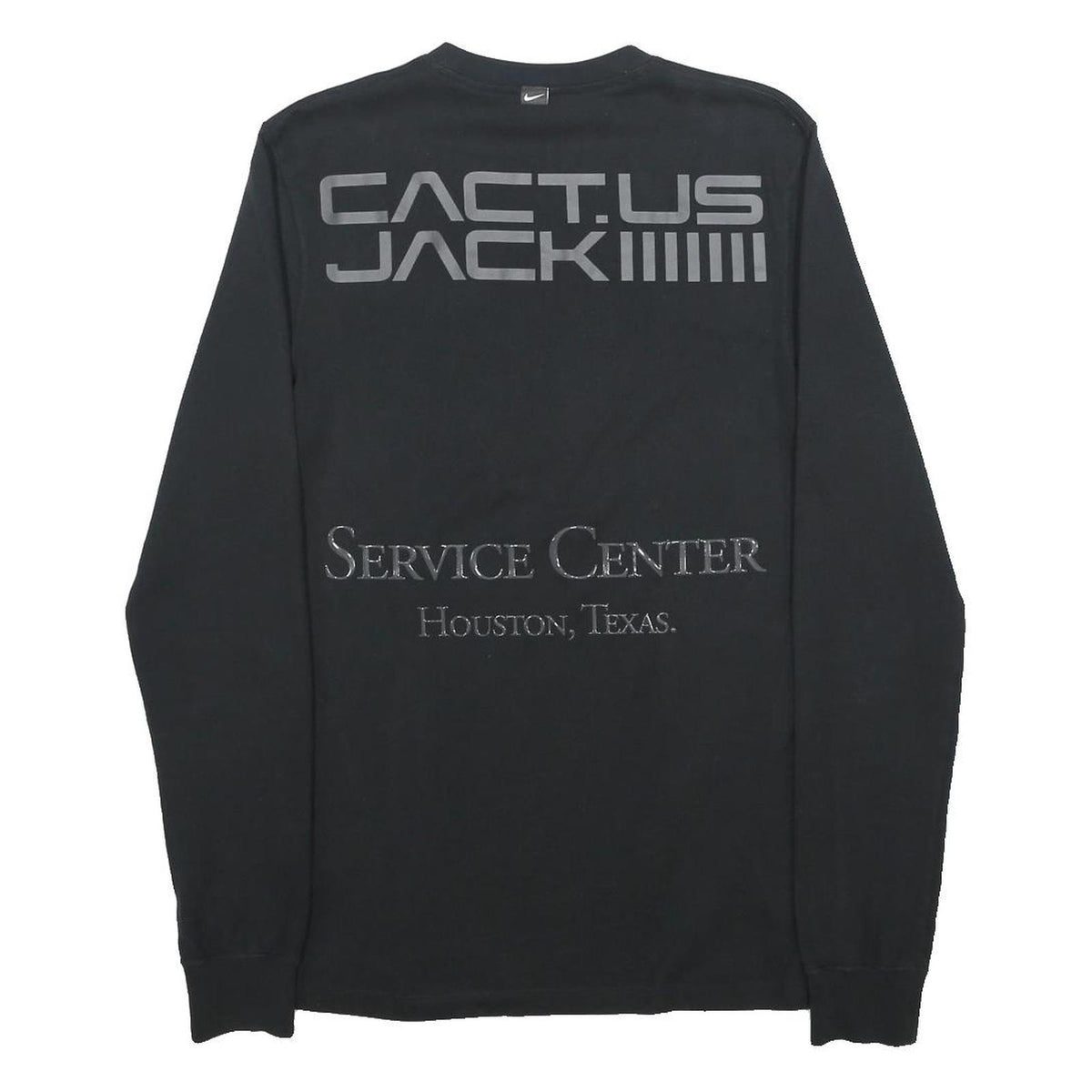 NIKE X CACT.US CORP Travis Scott Cactus Jack Mens Black Graphic Long Sleeve XS