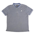 KANGOL Mens Blue Polo Shirt L Cotton Blend Zip Collar Short Sleeve Casual
