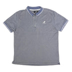 KANGOL Mens Blue Polo Shirt L Cotton Blend Zip Collar Short Sleeve Casual