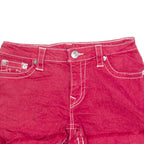 TRUE RELIGION Jennie Curvy Womens Denim Shorts Red S W26