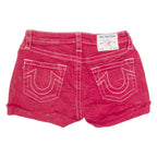 TRUE RELIGION Jennie Curvy Womens Denim Shorts Red S W26