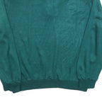 CRICKET LANE Womens Green Patterned Jumper Polo Neck Chunky Knit L Button Up