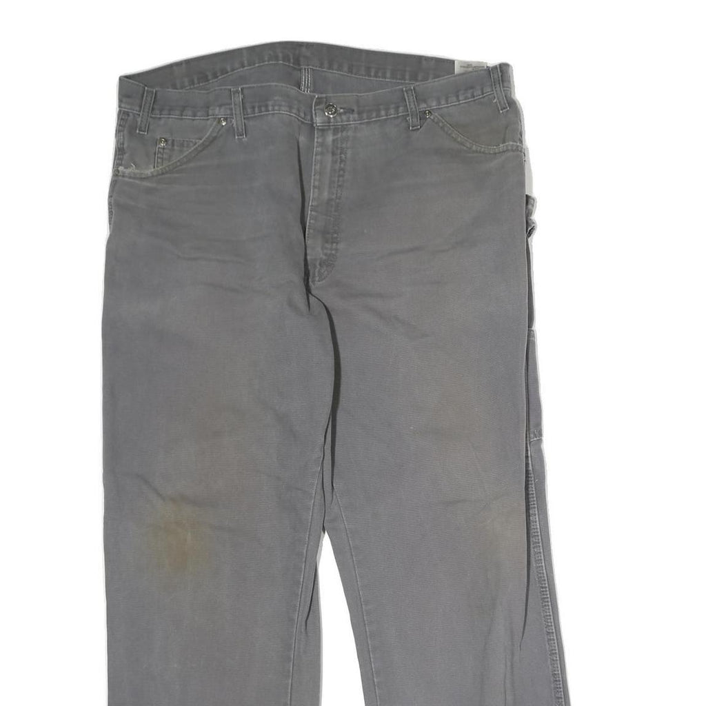 DICKIES Mens Jeans Grey Regular Straight Denim Medium W38 L32 Workwear