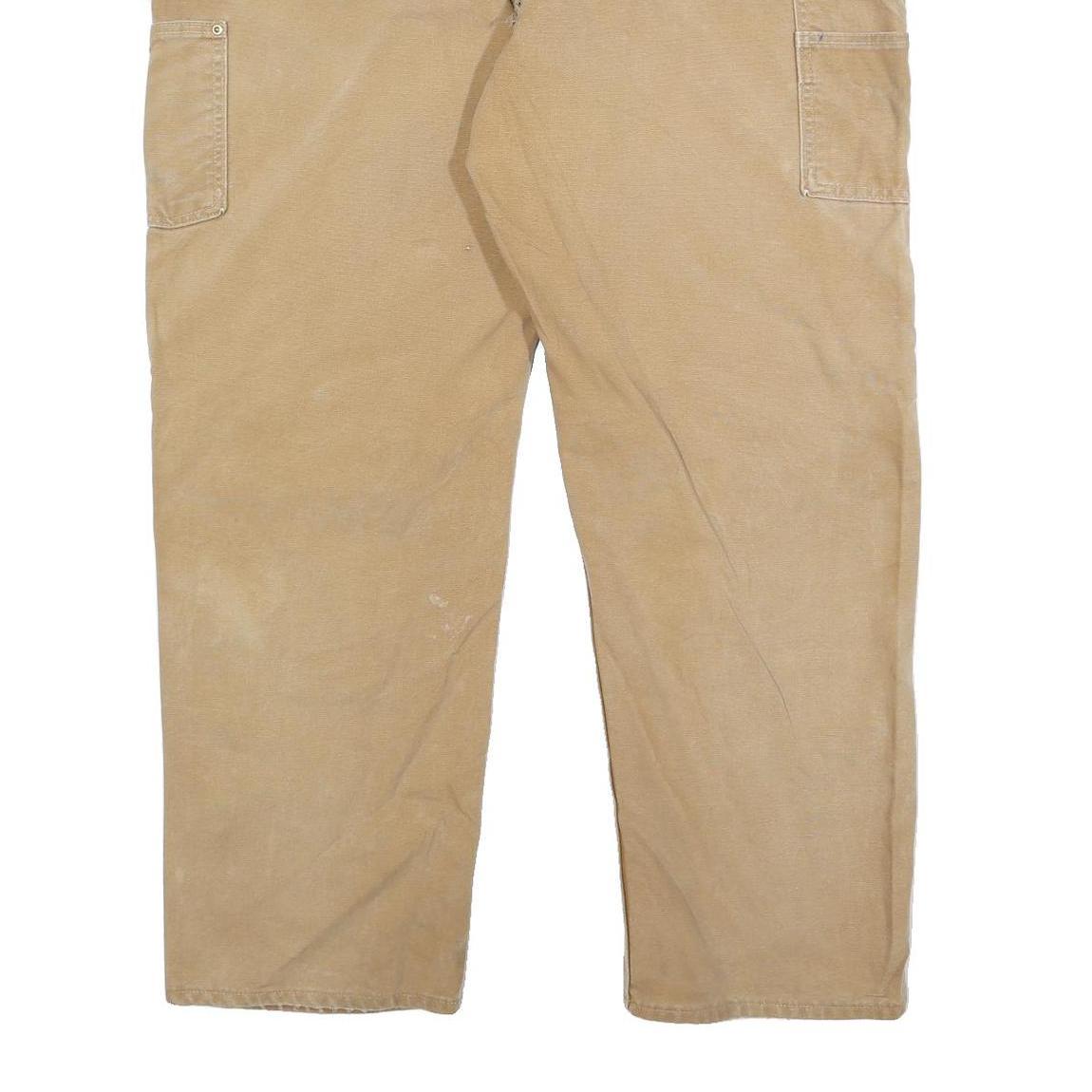 CARHARTT Mens Cotton Beige Relaxed Straight Leg Trousers W40 L32 Workwear