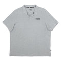 PUMA Mens Grey Cotton Blend Basic Polo Shirt XL Short Sleeve Logo Print