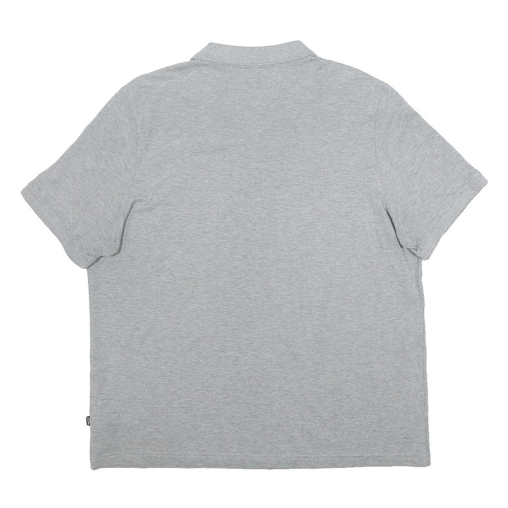 PUMA Mens Grey Cotton Blend Basic Polo Shirt XL Short Sleeve Logo Print