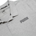 PUMA Mens Grey Cotton Blend Basic Polo Shirt XL Short Sleeve Logo Print