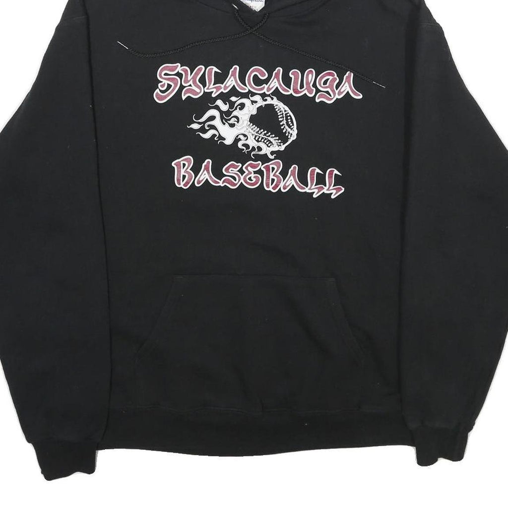 CHAMPION Mens Black Sylacauga Baseball Pullover Hoodie L Cotton Blend