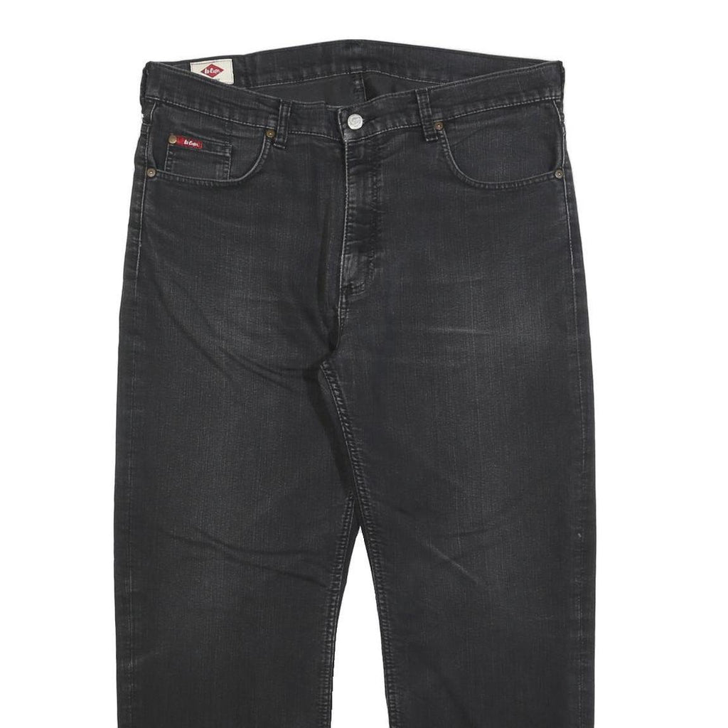 LEE COOPER Mens Black Regular Fit Straight Leg Denim Jeans W38 L30 Classic Style