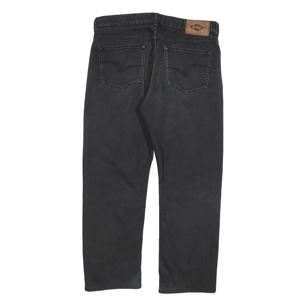 LEE COOPER Mens Black Regular Fit Straight Leg Denim Jeans W38 L30 Classic Style