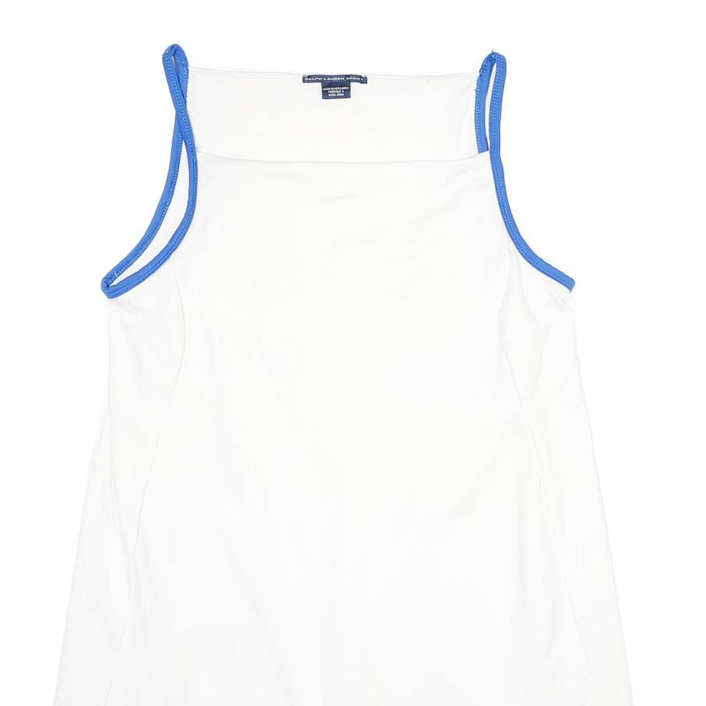 RALPH LAUREN SPORT Womens White & Blue Sleeveless Day Polyester Blend Dress XL