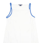 RALPH LAUREN SPORT Womens White & Blue Sleeveless Day Polyester Blend Dress XL