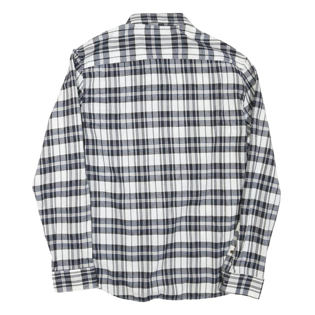 ORIGINAL PENGUIN Mens Blue & White Plaid Shirt XL Cotton Blend Casual Button-Up