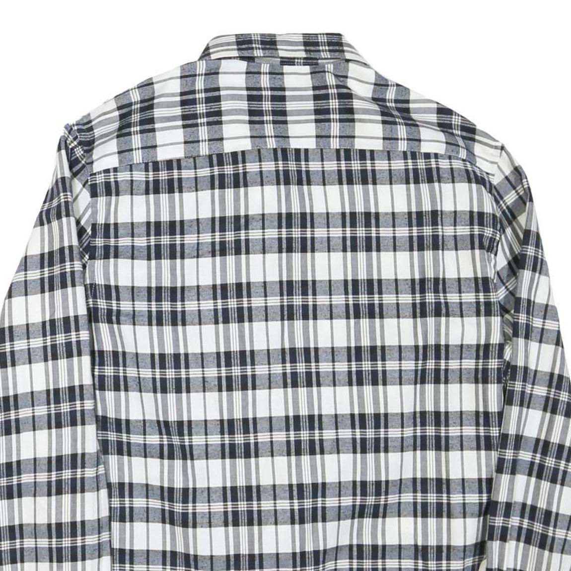 ORIGINAL PENGUIN Mens Blue & White Plaid Shirt XL Cotton Blend Casual Button-Up