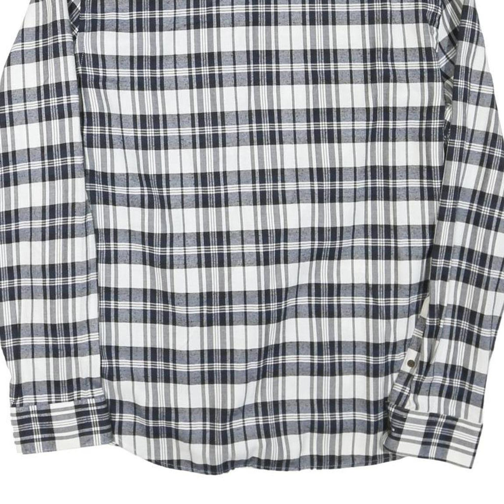 ORIGINAL PENGUIN Mens Blue & White Plaid Shirt XL Cotton Blend Casual Button-Up