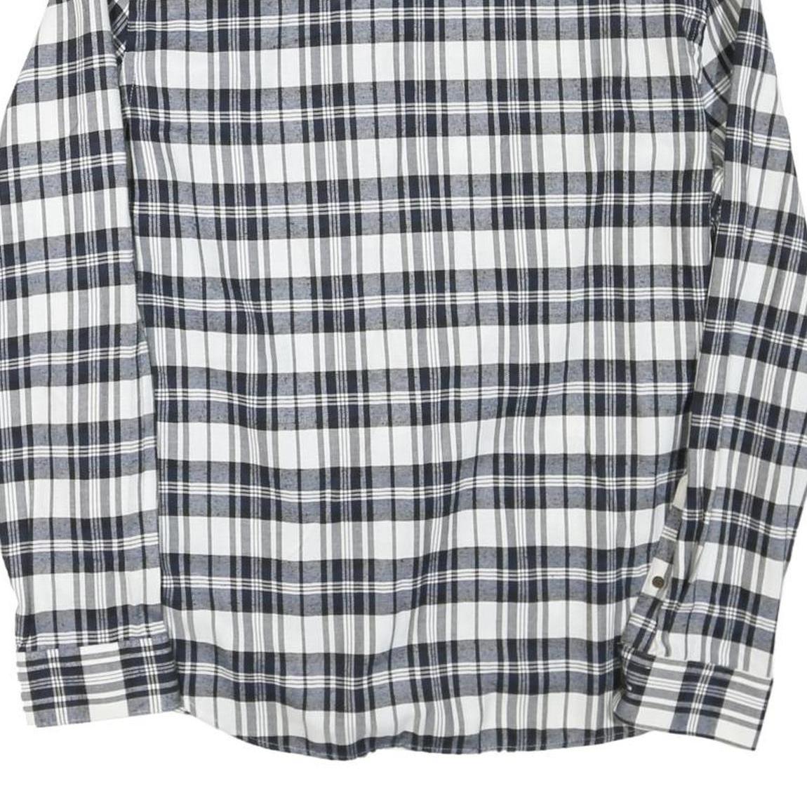 ORIGINAL PENGUIN Mens Blue & White Plaid Shirt XL Cotton Blend Casual Button-Up