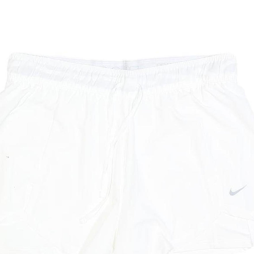 NIKE Womens Shorts White Casual L W30 Activewear Logo Sportswear