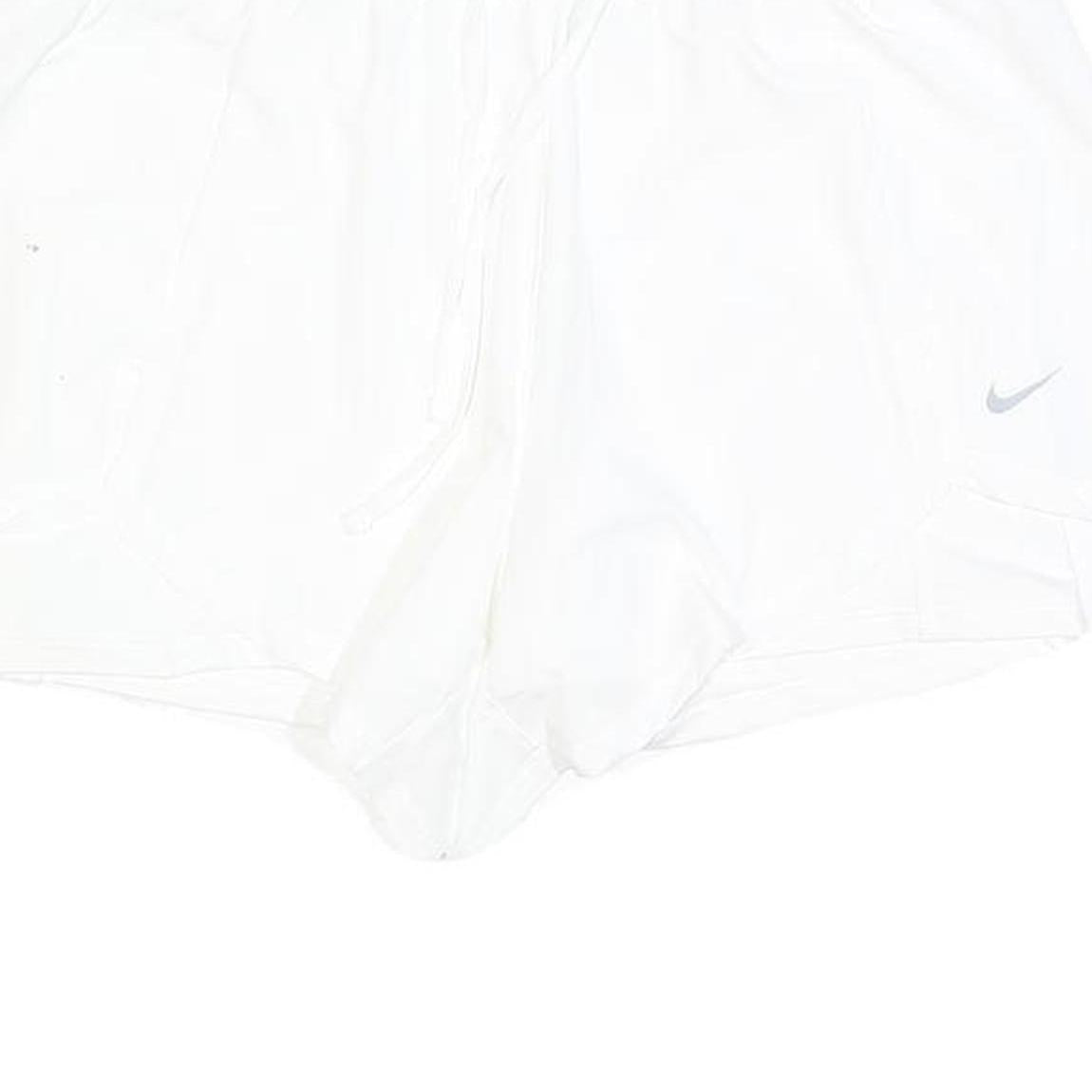 NIKE Womens Shorts White Casual L W30 Activewear Logo Sportswear