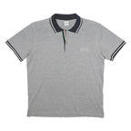 EVERLAST Mens Grey & Black Polo Shirt L Cotton Blend Short Sleeve Basic Casual
