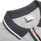 EVERLAST Mens Grey & Black Polo Shirt L Cotton Blend Short Sleeve Basic Casual