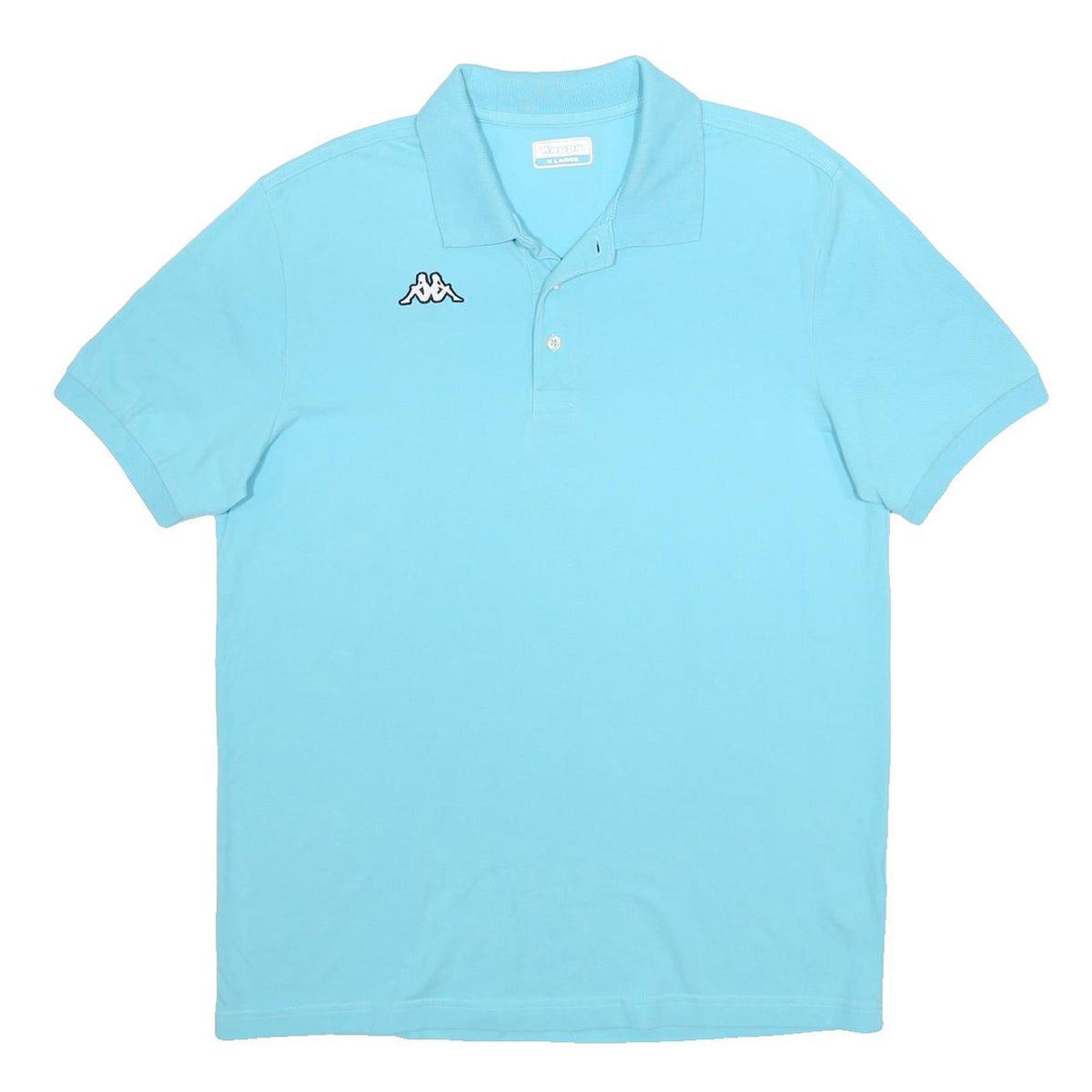 KAPPA Mens Light Blue Polo Shirt XL Cotton Short Sleeve Plain Casual Sportswear