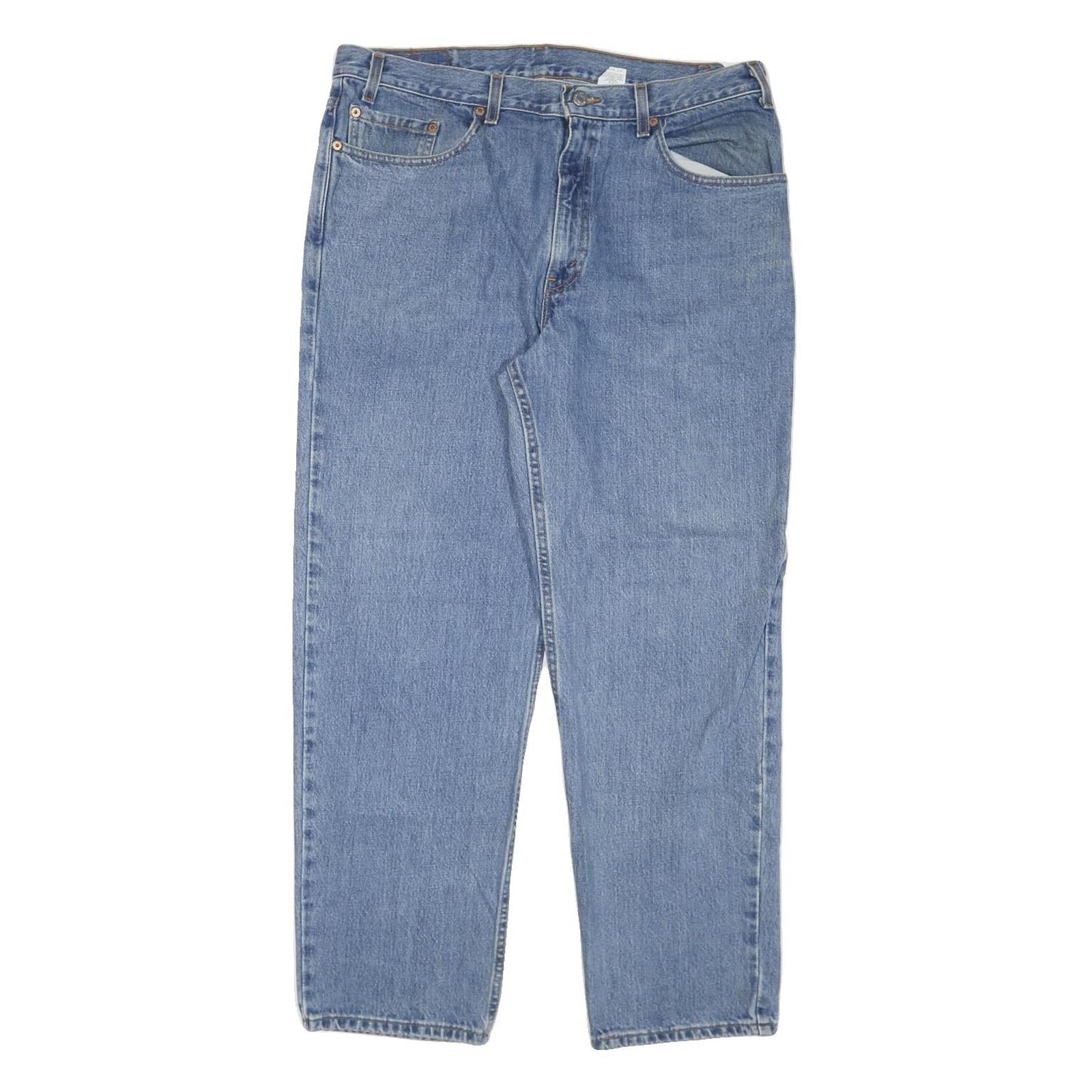 LEVI'S Mens Blue Regular Fit Straight Leg Denim Medium W36 L30 Classic Jeans Zip