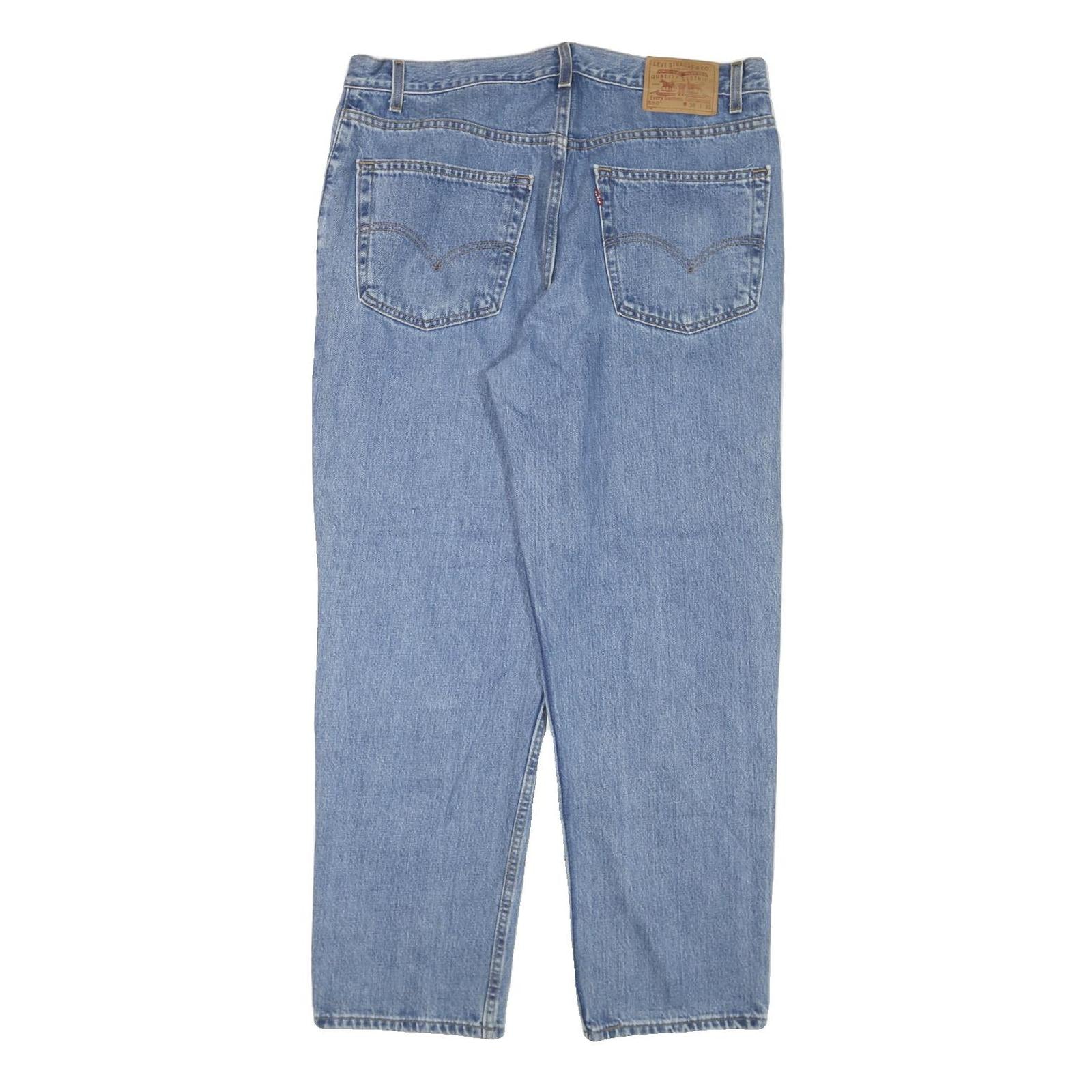 LEVI'S Mens Blue Regular Fit Straight Leg Denim Medium W36 L30 Classic Jeans Zip