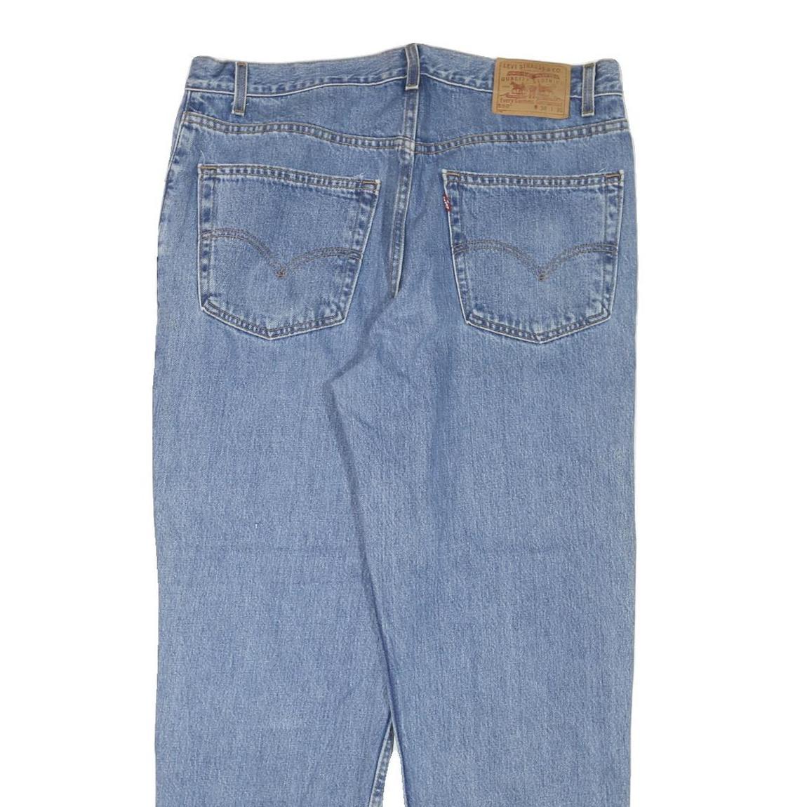 LEVI'S Mens Blue Regular Fit Straight Leg Denim Medium W36 L30 Classic Jeans Zip