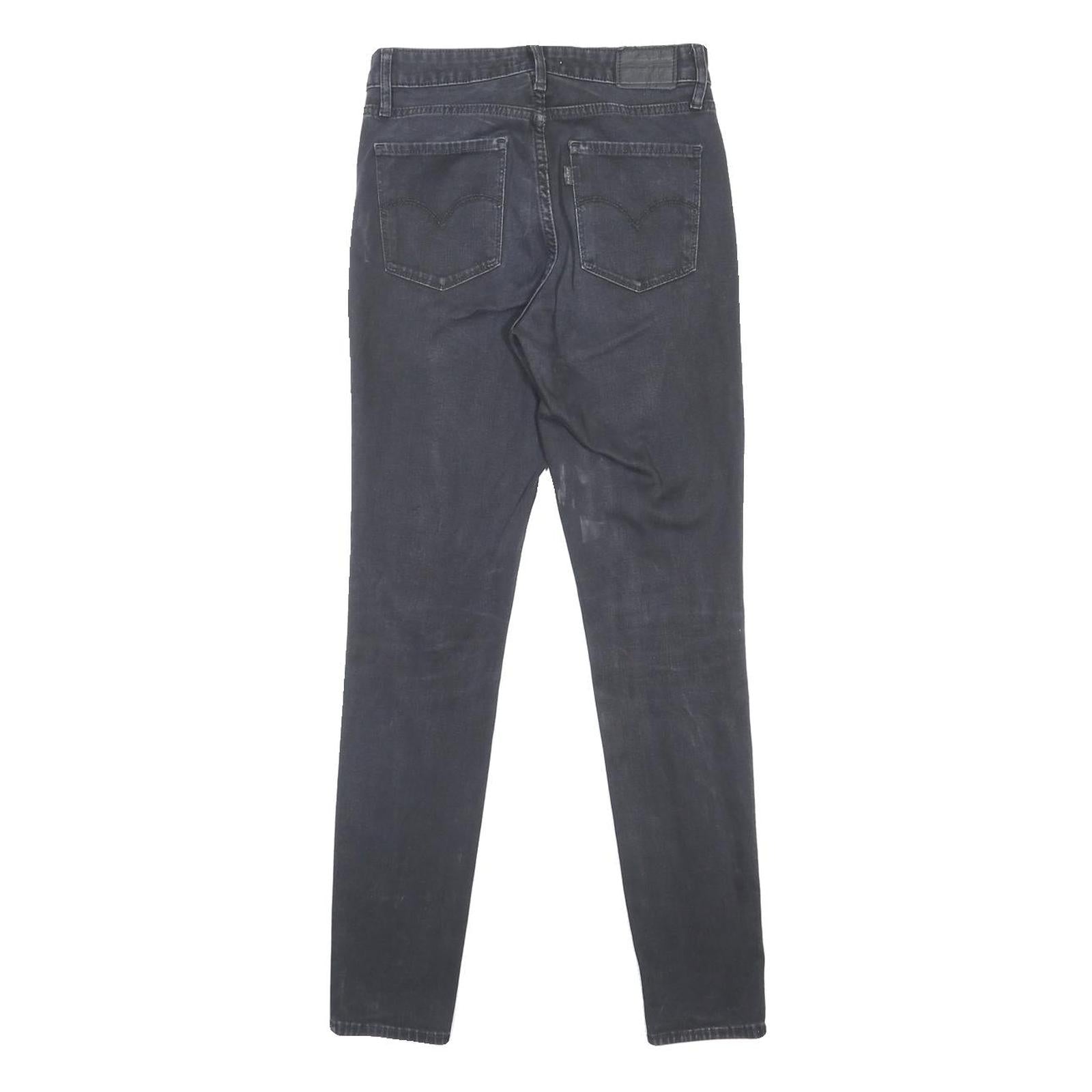 LEVI'S Womens 721 Slim Skinny Jeans Black Denim W27 L30 Zip Cotton Blend