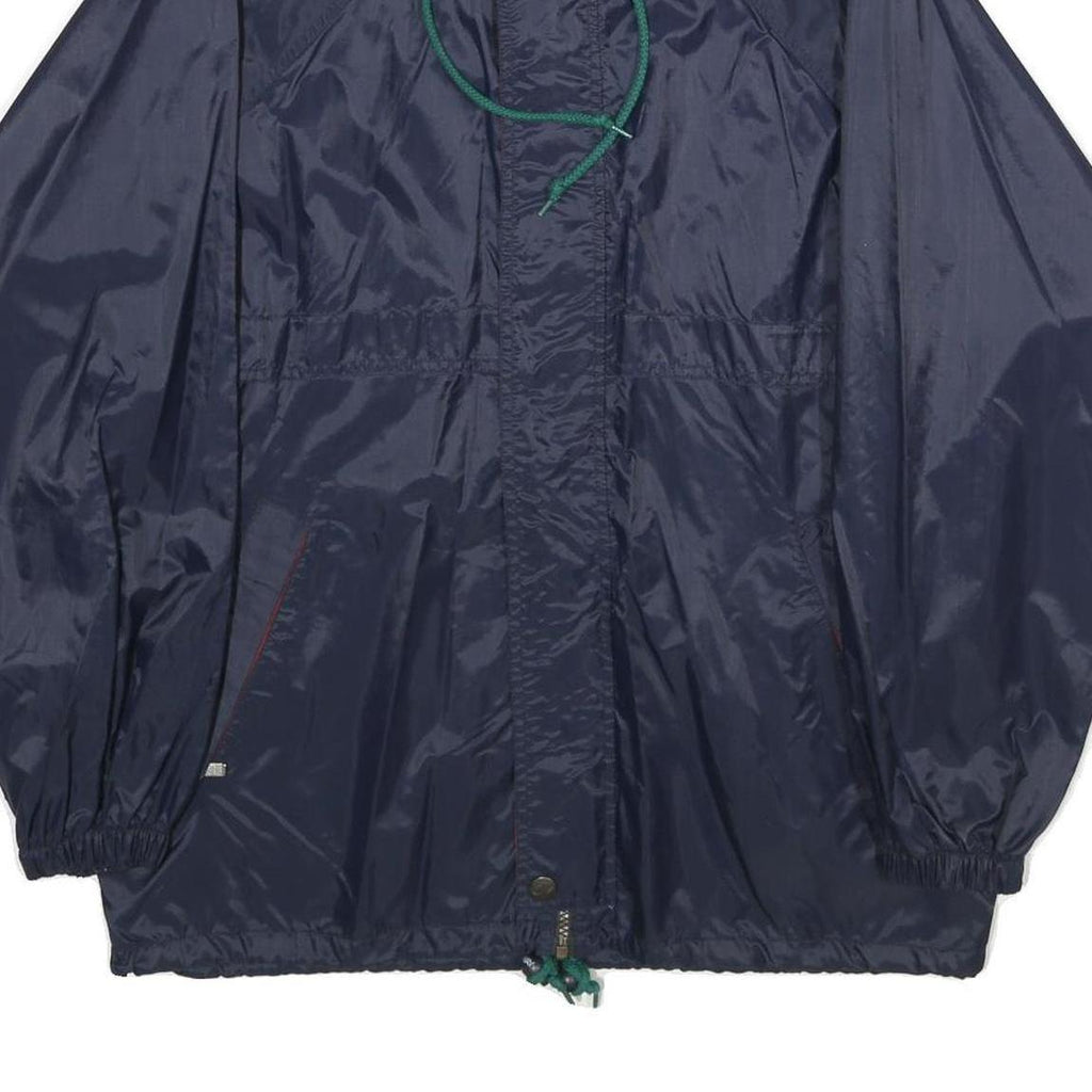 K-WAY Mens Navy Blue Outdoor Jacket M Nylon Plain Zip Casual Rainwear