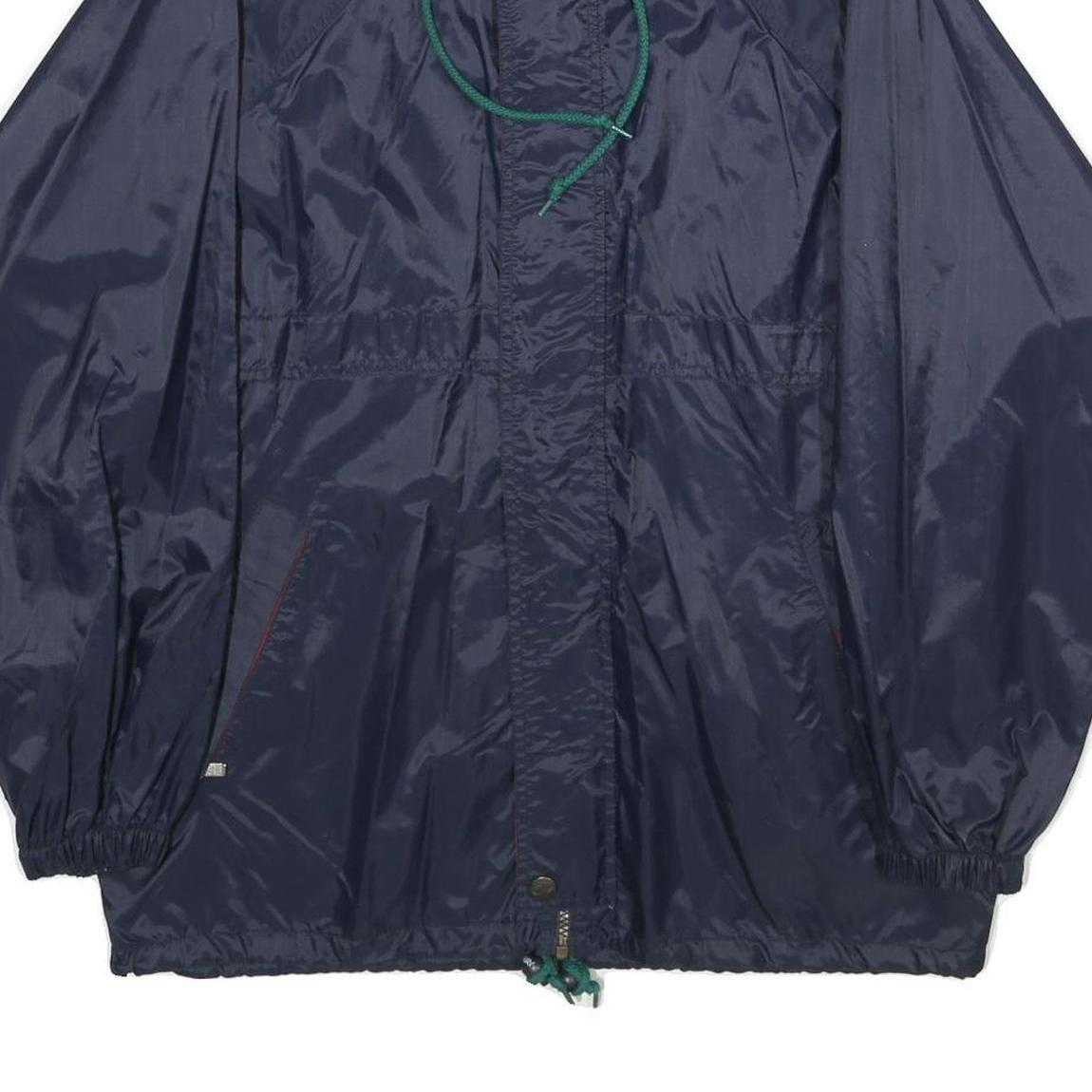 K-WAY Mens Navy Blue Outdoor Jacket M Nylon Plain Zip Casual Rainwear