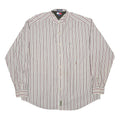 TOMMY HILFIGER Mens Red & White Stripe Shirt XL Classic Cotton Long Sleeve