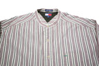 TOMMY HILFIGER Mens Red & White Stripe Shirt XL Classic Cotton Long Sleeve