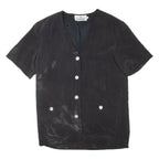 THE LEGEND Womens Top Black V-Neck L