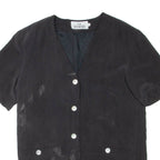 THE LEGEND Womens Top Black V-Neck L