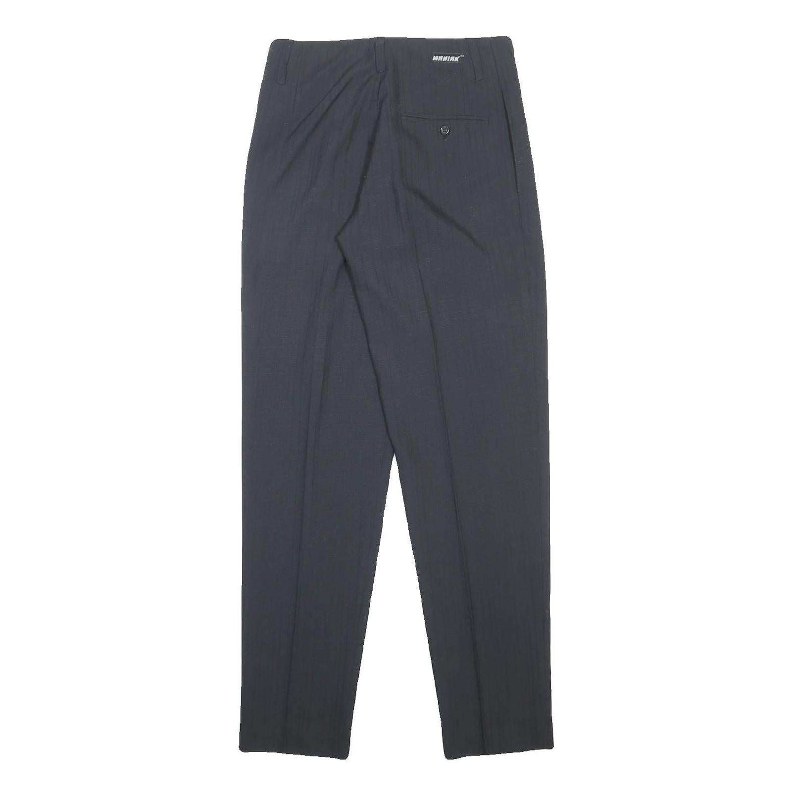 MANIAK Womens Synthetic Black Slim Straight Trousers W30 L32 Elegant Workwear