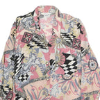 SIGNE INCOYIMTO Womens Pink Printed Long Sleeve Collared Shirt M Cotton Blend
