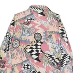 SIGNE INCOYIMTO Womens Pink Printed Long Sleeve Collared Shirt M Cotton Blend