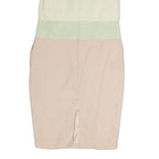 MAX MARA Womens Cream & Pink Day Polyester Dress M Ruffled Neck Pencil