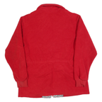 Womens Red Floral Embroidered Polyester Jacket L Zip Plain Casual Outerwear
