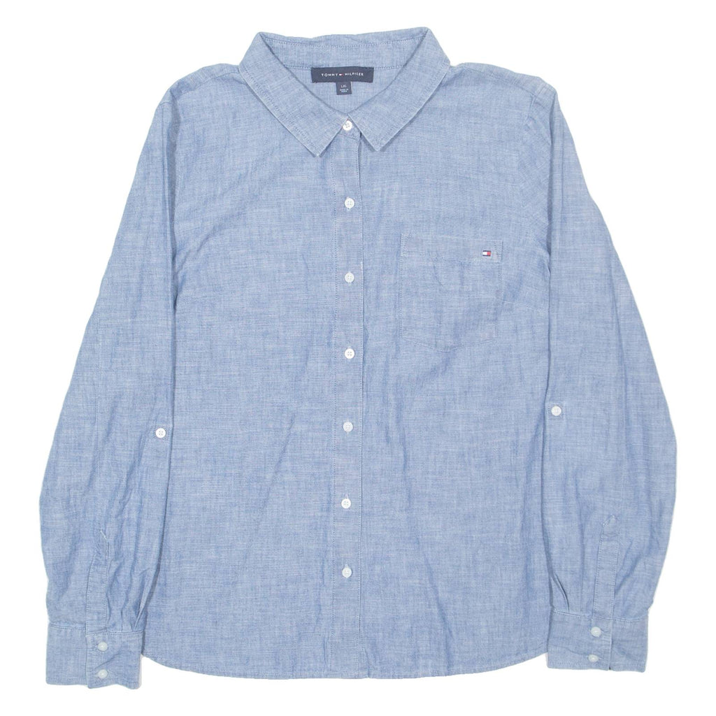 TOMMY HILFIGER Mens Denim Shirt Blue Long Sleeve L
