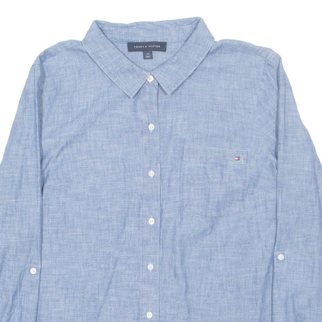 TOMMY HILFIGER Mens Denim Shirt Blue Long Sleeve L