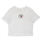 TOMMY JEANS Womens White Graphic T-Shirt M Short Sleeve Crew Neck Casual