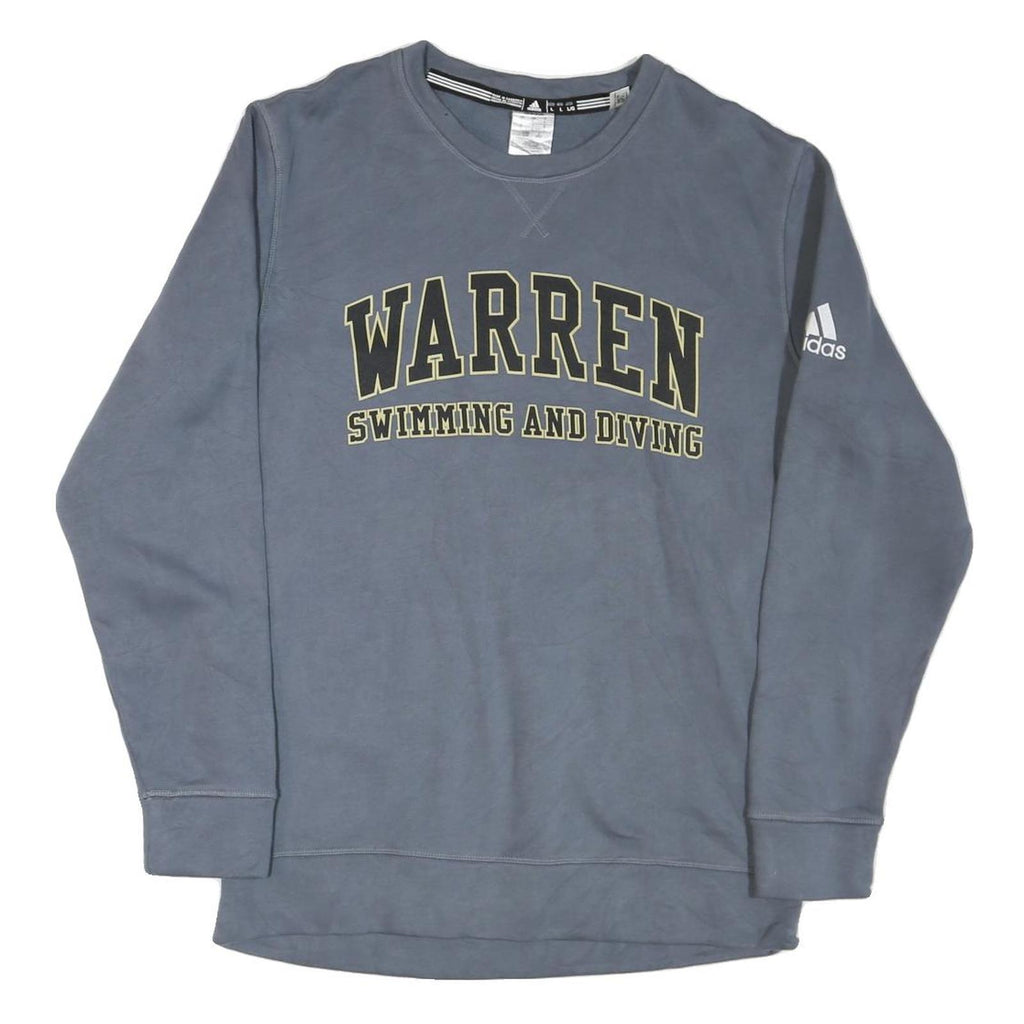 ADIDAS Mens Blue Crew Neck L Warren Swimming And Diving Sweatshirt